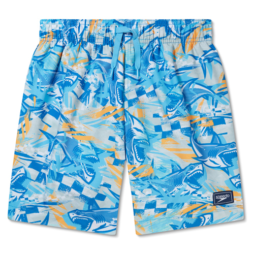 Speedo Printed Redondo Volley 15" Boardshorts for Boys Medium Tranquil Blue